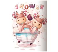 Beebooh Cows bathing birthday card