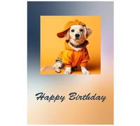 Beebooh Cute dog wearing baseball cap birthday card