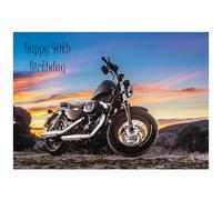 Beebooh Harley Davidson motorbike at sunset 40th birthday card