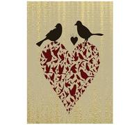 Beebooh Heart with black birds Valentine's card