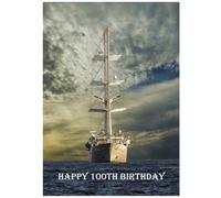Beebooh Large sailing yacht 100th birthday card
