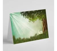 Beebooh Light shining on white rabbit blank card