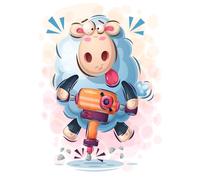 Beebooh Sheep with pneumatic drill birthday card