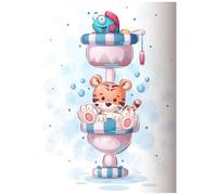 Beebooh Tiger sitting on toilet birthday card