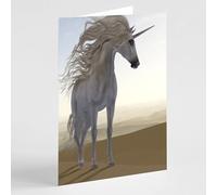 Beebooh White unicorn with long mane blank card