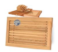 Beech Bread Chopping Board as a Chopping Board for Bread with Plank Your Bread Board for Cutting - A Wooden Board with Crumb Compartment 40 x 25 cm Bread Cutting Board Made in EU