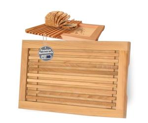 Beech Bread Chopping Board as a Chopping Board for Bread with Plank Your Bread Board for Cutting - A Wooden Board with Crumb Compartment 40 x 25 cm Bread Cutting Board Made in EU