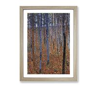 Beech Grove Forest Vol.1 By Gustav Klimt Classic Painting Framed Print | A2 Oak Framed Wall Art | Ready to Hang | Classic Landscape Picture | Living Room Bedroom Lounge Office