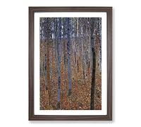 Beech Grove Forest Vol.1 by Gustav Klimt Framed Print | A2 Walnut Framed Wall Art | Ready to Hang | Modern Landscape Picture | Living Room Bedroom Lounge Office