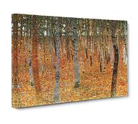 Beech Grove Forest Vol.2 By Gustav Klimt Canvas Print | Gallery Wrapped 30mm Frame Wall Art | 24x16 inches | Ready to Hang | Classic Landscape Picture | Living Room Bedroom Lounge Office