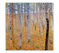 Beech Grove I Poster by Gustav Klimt 100 x 100 cm Orange Wall art Wall decor
