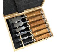 Beech Handle,6Pcs Wood Chisel Set, Wood Carving Chisels for Woodworking with Premium Wooden Case,Woodworking Carving Hand Tools with Wooden Easy-Grip Handles