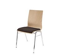 Beech plywood chair with fabric seat