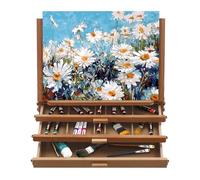 Beech Wood Art Easel with 3 Drawers Adjustable 0-60° Angle Foldable Portable Painting Table 16.53x11.02in for Studio Home UK