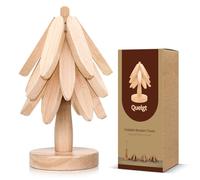 Beech Wood Christmas Tree Trivets - Set of 3 Foldable Hot Pot Table Protectors - Elegant Holiday Kitchen Decor