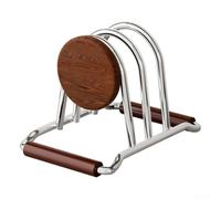 Beech Wood Cutting Board Rack Stainless Steel - Dual Layer Kitchen Sink Organizer for Raw and Cooked Boards - Non-Slip Utensil Holder for Small Spaces 14x10.2cm