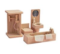 Beech Wood Doll House Miniature Furniture Set Decor Life Scene Bathroom, 6.5x4.5CM