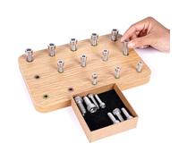 Beech Wood Occupational Therapy Pegboard with 15 Holes & 3-Size Metal Bolts - Ergonomic Design, Improve Finger Flexibility, Portable Hand Therapy Board, Ideal Gift for All Ages