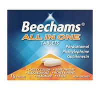 Beechams All in One Tablets, Cold & Flu Relief Medicine for adults, with Paracetamol, 16s