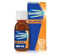 Beechams Cold and Flu Liquid, Sore Throat Relief & Cough Medicine for Adults with Paracetamol, All in One Liquid, 160 ml
