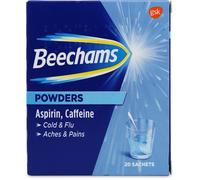 Beechams Cold & Flu Powders Aspirin & Caffeine 20 Sachets