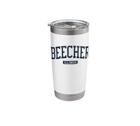 Beecher Illinois IL College University Style Blue Stainless Steel Insulated Tumbler