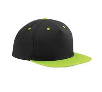 Beechfield - 5 Panel Contrast Snapback - Elegant Design -Black/Lime Green