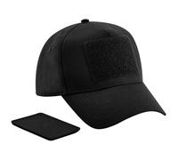 Beechfield Men's 5 Panel Removable Patch Baseball Cap in Black Beechfield Black One Size