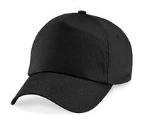 Beechfield 5 panel unlined cotton cap in Black