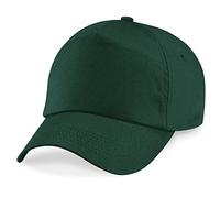 Beechfield 5 panel unlined cotton cap in Bottle green