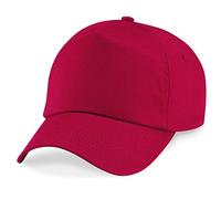 Beechfield 5 panel unlined cotton cap in Classic Red