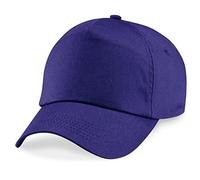 Beechfield 5 panel unlined cotton cap in Purple