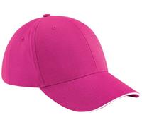 Beechfield Adult Beechfield OSFA Sandwich Peak Cap {BC020} - Fuchsia Pink/White - OSFA