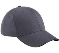Beechfield Adult Beechfield OSFA Sandwich Peak Cap {BC020} - Grey/Black - OSFA