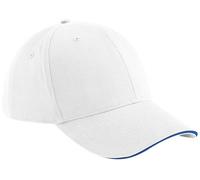 Beechfield Adult Beechfield OSFA Sandwich Peak Cap {BC020} - White/Blue - OSFA