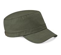 Beechfield - B34 Olive Green Army Cap - All Round Hat, Sports Cap, Men's Cap, Women's Cap, Sun Hat, Sports Hat - Made of 100% Heavy Washed Cotton