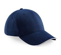 Beechfield Athleisure 6 Panel Cap (French Navy/White)