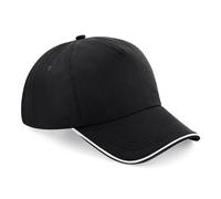 Beechfield Authentic 5-panel cap - piped peak B25C - Unisex, 100% Cotton Twill