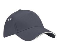 Beechfield B015 Ultimate 5-Panel Sandwich Peak, Beanie Unisex Adult, Grafite/Ostrica, One Size