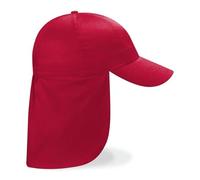 Beechfield - B11B Red Legionnaire Baseball Cap - Sun Hat, Sports Cap, Boy's Cap, Girl's Cap, Sun Hat, Sports Hat - 100% Cotton Twill Unisex Kid's Cap