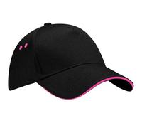 Beechfield B15C Baseball Cap, Black & Fuchsia, One Size