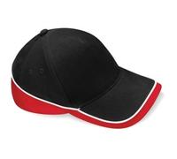 Beechfield B171 Teamwear Competition Baseball Cap Black/Classic Red/White