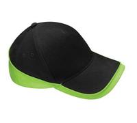 Beechfield B171 Teamwear Competition Baseball Cap Black/Lime Green