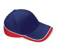 Beechfield B171 Teamwear Competition Baseball Cap French Navy/Classic Red
