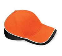 Beechfield B171 Teamwear Competition Baseball Cap Orange/Black/ White