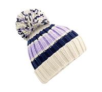Beechfield Hygge Striped Beanie One Size Blueberry Cheescake