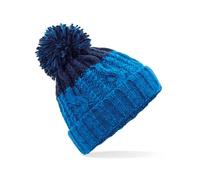 Beechfield B437 Apres Beanie - Azure Blue/Oxford Navy