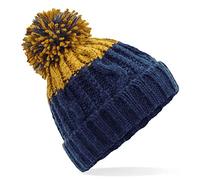 Beechfield B437 Apres Beanie - Oxford Navy/Mustard