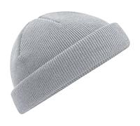 Beechfield - B43R Light Grey Fisherman Style Beanie Hat - Unisex Winter Hat, Classic Knit and One Size Beenie Hat - Double Layer - 100% Recycled Polyester
