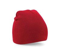 Beechfield B44 Beanie Knitted Hat Baseball Cap, Red (Classic Red), One Size